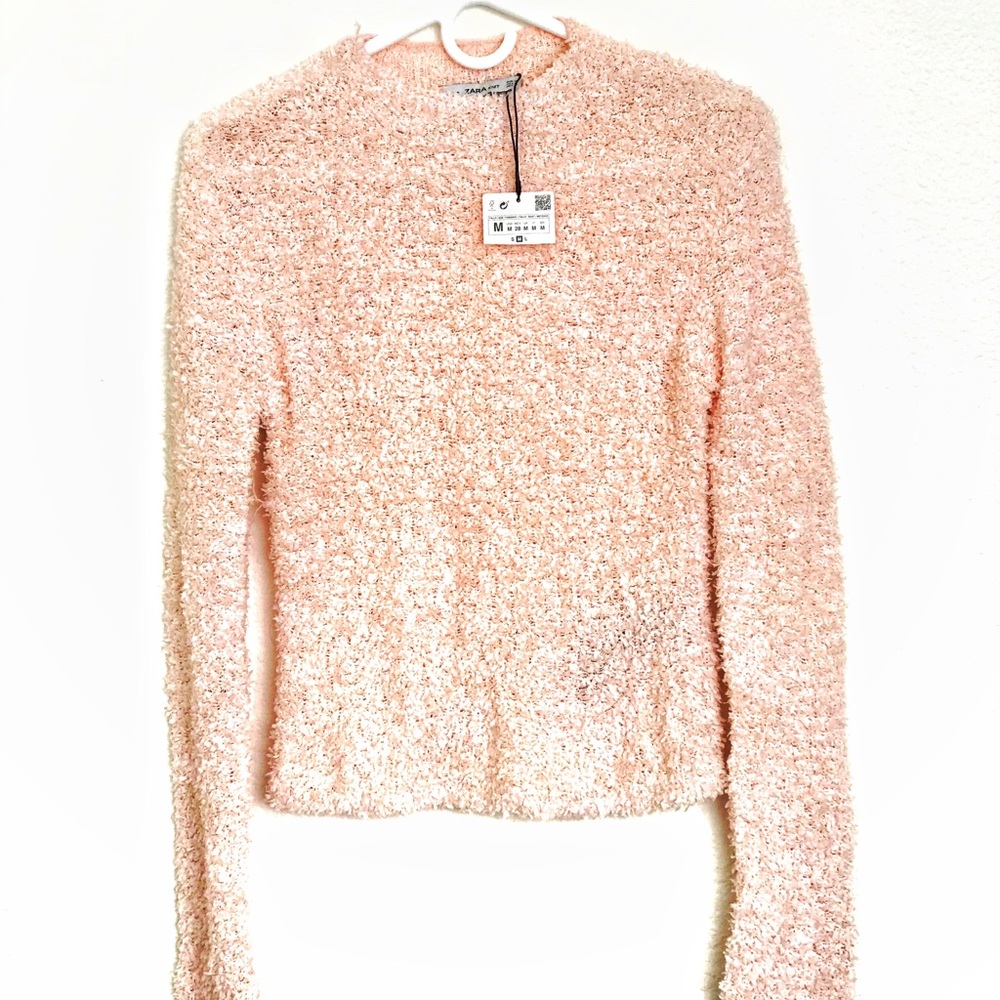 🆕 ZARA Knit Nylon Fuzzy Sweater